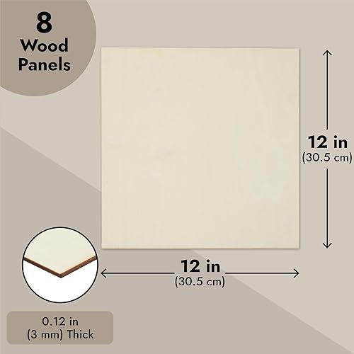 Miniatura 4 de Bright Creations Tableros finos de madera contrachapada, paneles de madera para pintar y grabar, tableros de madera de abedul sin terminar para