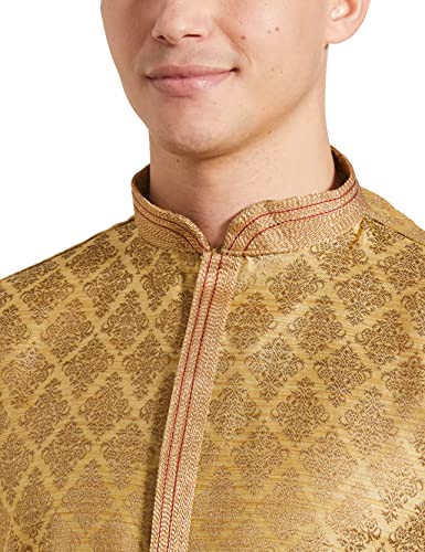 Image of Manthan Men's Art Silk Full Sleeves Ethnic Knee Length Kurta