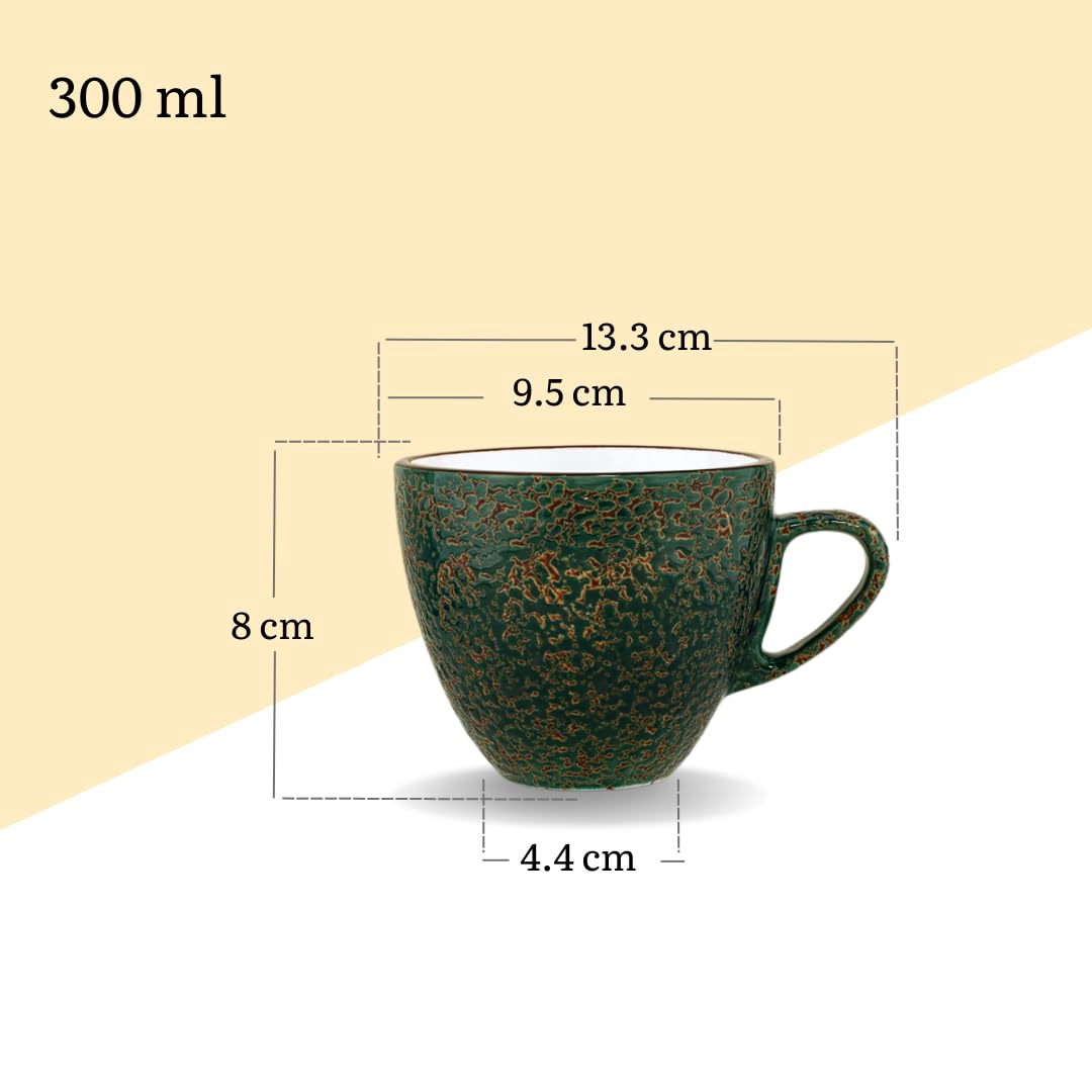 Wilmax - porcelanowy kubek do kawy - pistacjowy i zielony kubek do kawy 300 ml ze spodkiem 15 cm - filiżanka do herbaty, kawy, cappuccino - porcelanowe filiżanki
