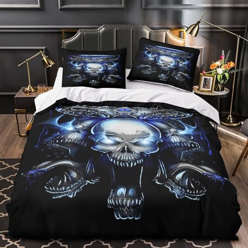 Parure de lit chat skateur avec housse de couette king 220x240 cm en microfibre