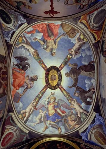 Lienzo de pintura mural San Miguel Arcángel de Agnolo Bronzino, cuadro de 60x90cm