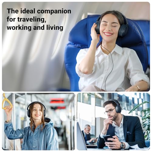 Image of Edifier V80 Hybrid Active Noise Cancelling Bluetooth Headphones, Wireless Over Ear Headset with 45H Playtime, Wired Hi-Res Audio Fast Charging Multipoint Connection for Home Travel Office - Navy Blue