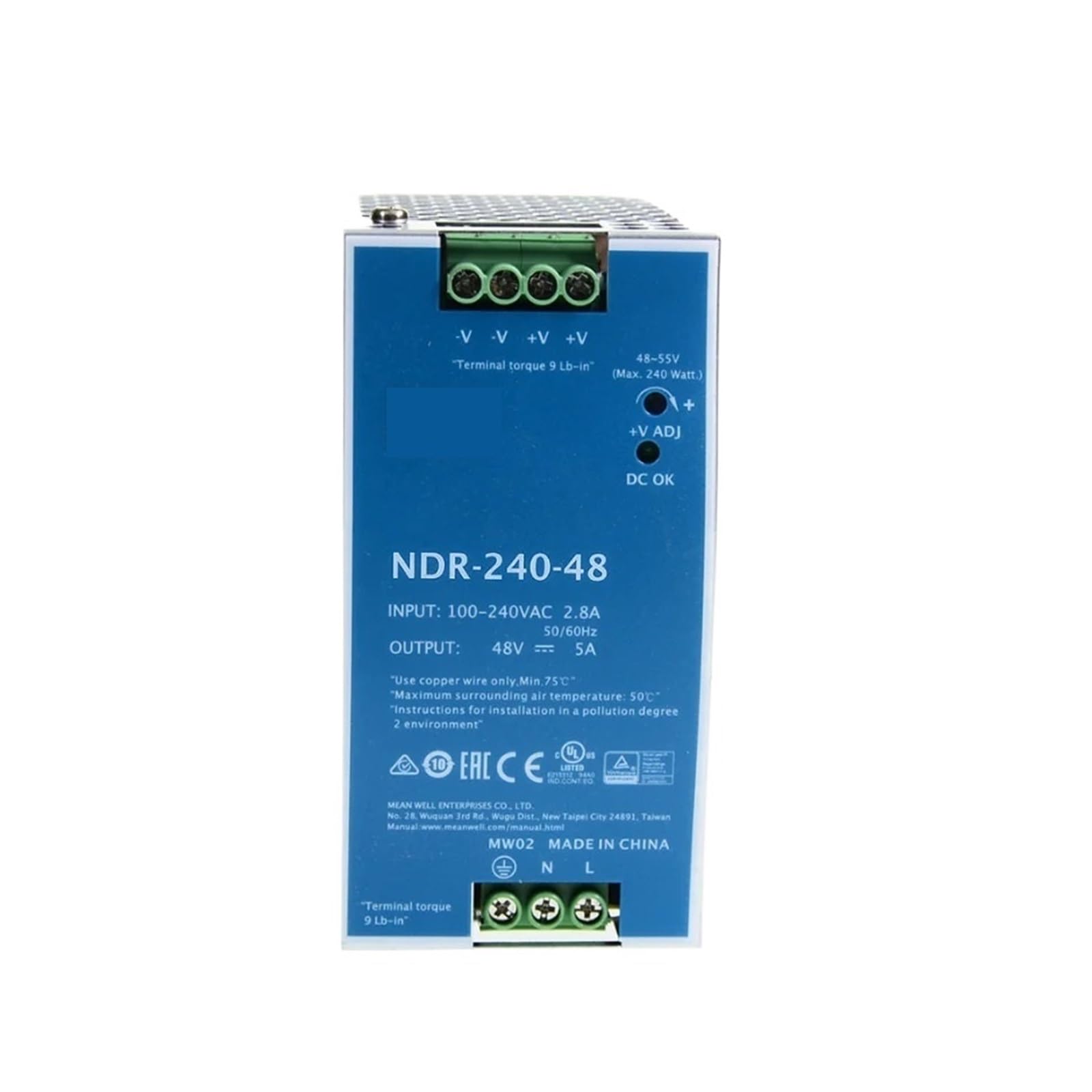 YIVELYYZG NDR-240-48 DC 48V 5A 240W Single Output Industrial Rail Power Supply
