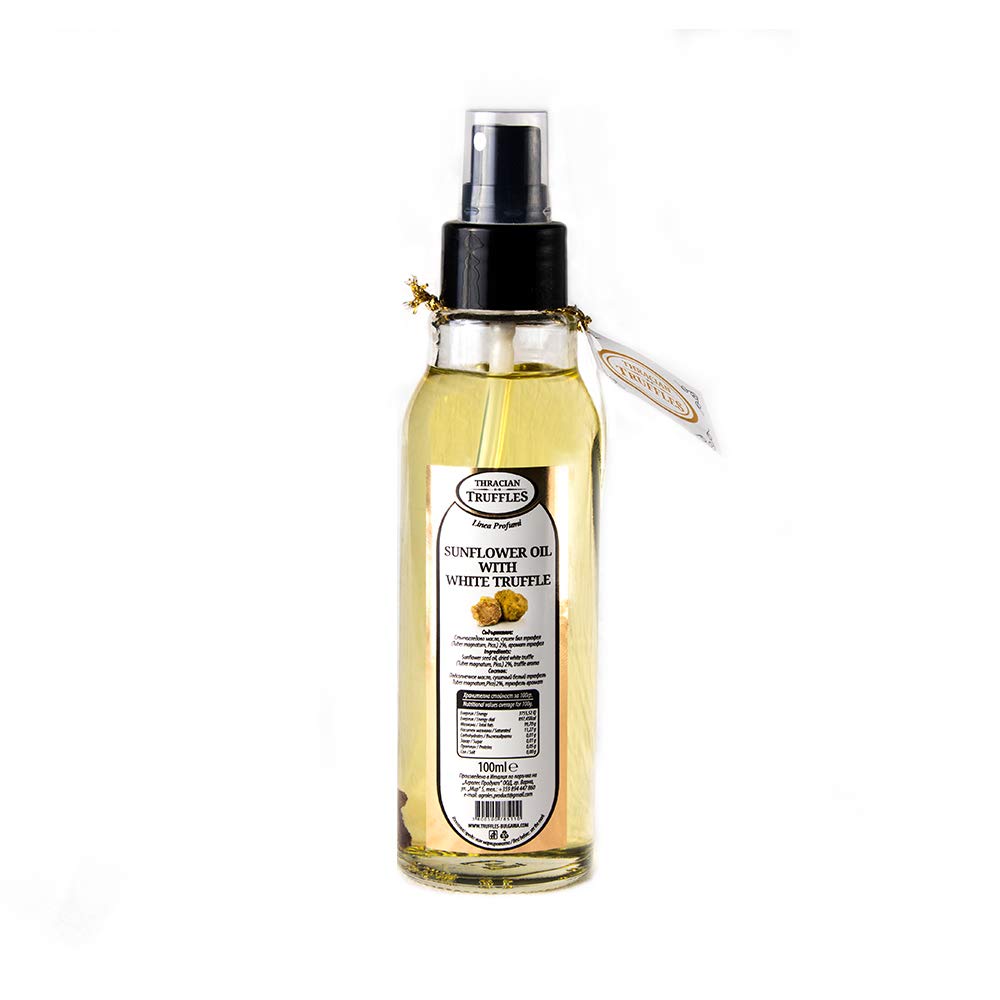 Natürliche Sonnenblumenöl mit Weißen Trüffel, Trüffel öl Sunflower oil with White truffle Premium Gourmet, Luxury oil, Ideal zum Kochen, Servieren, Salaten dressing Spray (500ml)