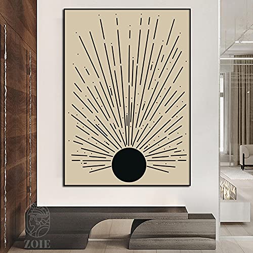 Affiche d'art mural lune soleil abstrait 2 pièces 40x60 cm pour salon nordique sans cadre - 4