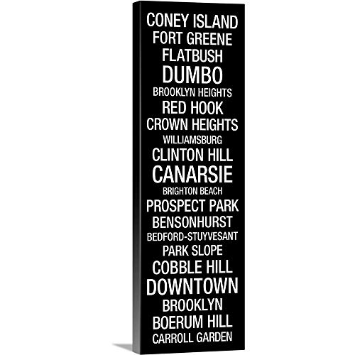 CANVAS ON DEMAND Bus Roll: Brooklyn Canvas Wall Art Print by Kate Lillyson, Home Decor, Black and White Artwork,12" x36in