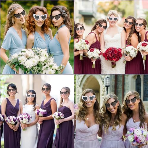 AEAHALY Pink White Black Heart Sunglasses for Women Vintage Bride Heart Shaped Sunglasses Wedding Party Accessories2