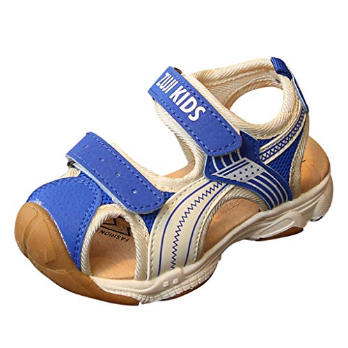 iYBWZH Kids Baby Shoes Sandals for Girls Boys Baby Outdoor Fashion Sneaker Mesh Sandal Closed Toe Beach Outdoor Slipper Non-Slip Lightweight Breathable for 1-7 Years Old(Blue,CN-28/5-5.5Years)