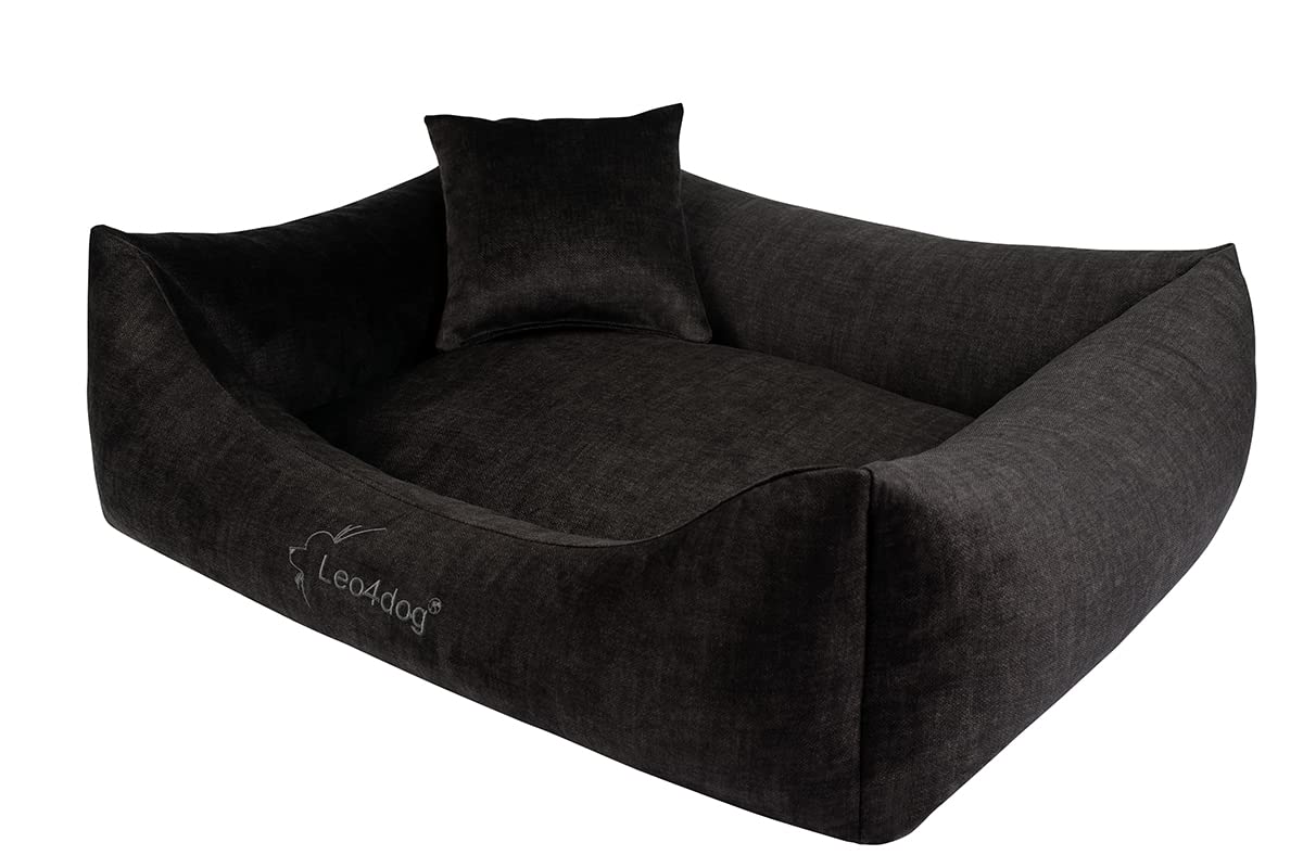 Sofa Vogue 5 rozmiarów 5 kolorów Legowisko dla psa, poduszka dla psa, sofa dla psa kosz dla psa. (XXL - 130X100, Węgiel drzewny)