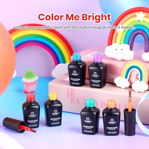 Image of Beetles Halloween Gel Polish Set, Rainbow Flag Colleciton 6 Neon Colors