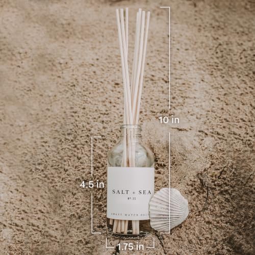 Image of Sweet Water Decor Salt & Sea Reed Diffuser Set - Sea Salt Citrus & Musk Amber Scent Diffuser - Reed Diffusers for Home with Long Lasting Fragrance - Non-Toxic Oil Reed Diffuser - Made in the USA