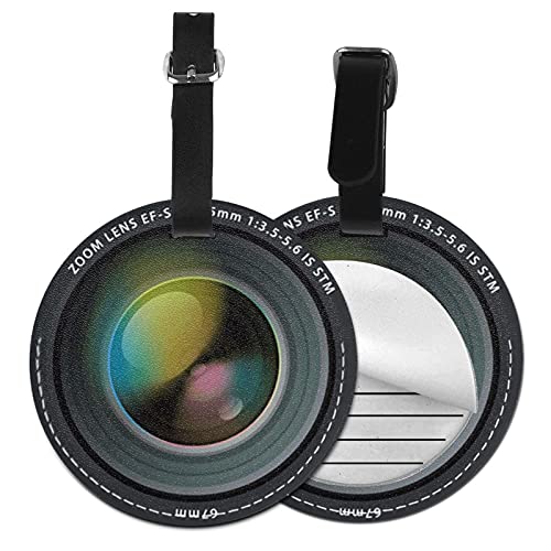 Étiquette de bagage pour appareil photo, finition effet lentille premium