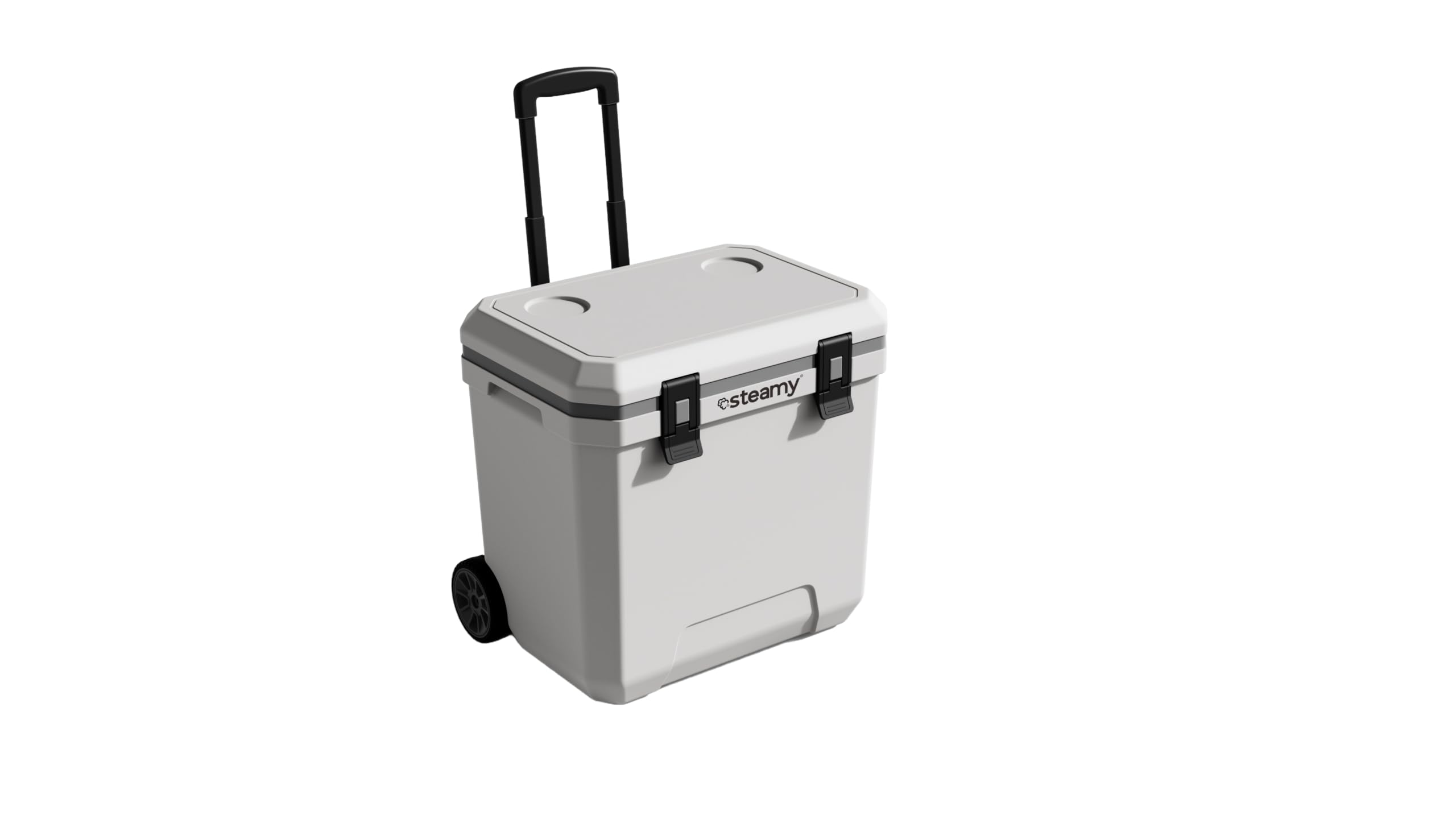 Steamy Marine 36 Roller, Nevera Pasiva con Ruedas, 36 litros, Blanco