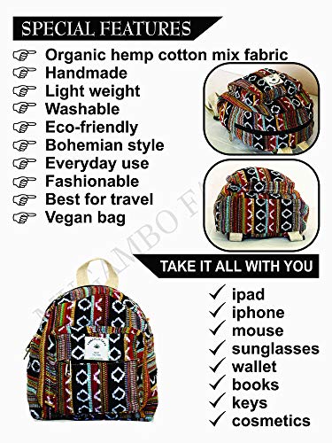 Generic Set Of Mini Backpack Pen Case Coin Purse Hemp University Light Weight Backpack For Girl Brown Small Small Backack #TOP4