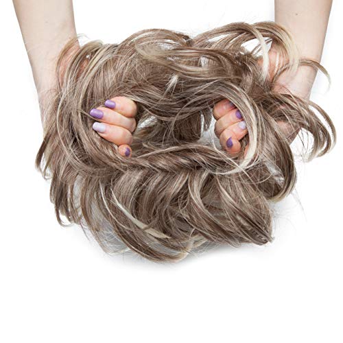 Wrap Around Ponytail Hair Extensions Human Hair Long Straight 100% Real Remy Hair Pony Tails Hair Extensions For Women #06 Light Brown 16 Inch 80g