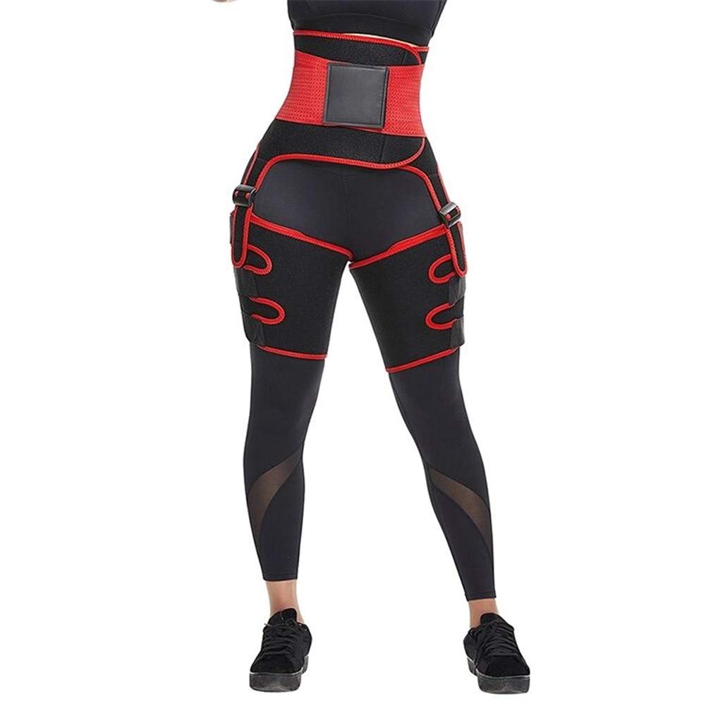 Femme Ceintures Sudation,Serre Taille Ceinture d'entraîneur Réglable Ceinture Minceur,Prévenir De Blessure Et Soulager La Douleurpour pour Sport,Gaine Amincissante Ventre Plat,Rouge,M