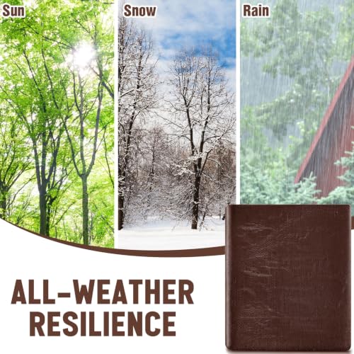 Image of 1 Pack 20 x 20 ft Brown Tarps Heavy Duty 5.5 Mil Waterproof Durable, Water Resistant, Rip & Tear Proof, Reinforced Edges, Multipurpose Firewood, Farm, Camping, Roof, Boat & Emergency Shelter