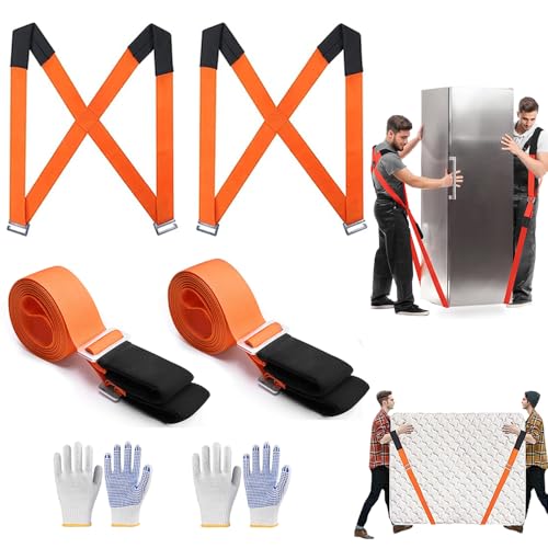 MLMTFI Moving Straps, 2-Person Lifting and Moving System Furniture Lifting Straps Easily and Safely Move Appliances Mattresses Luggage Strap Heavy Objects up to 800lbs Shoulder Belt Moving Supplies