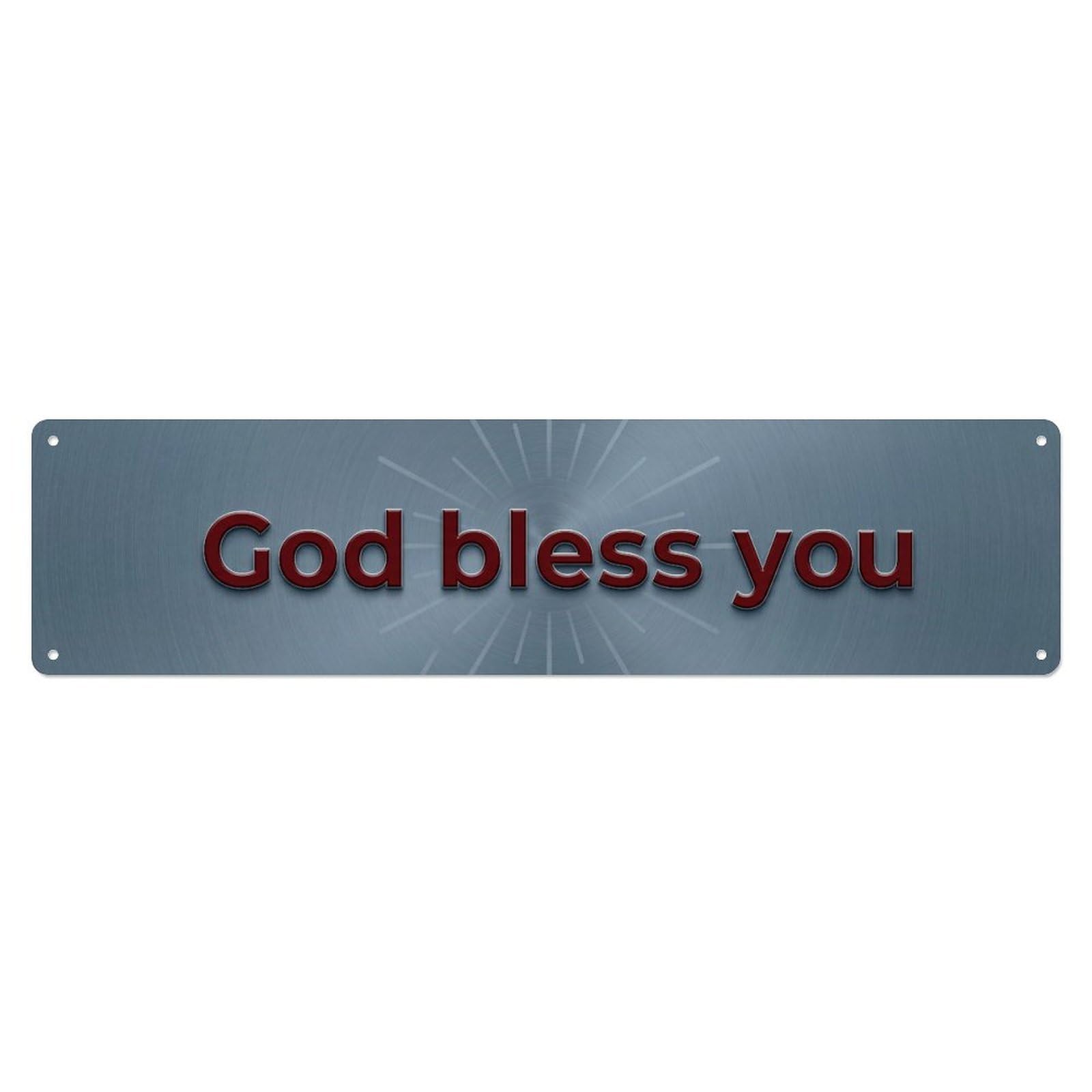 God Bless You Blessing Faith（1） Metal Tin Skinny Sign Plaque Wall Decor for Cafe, Club Bar, Office, Home Garden Metal Poster 4x16Inch