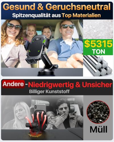 HTU 2026【Militär-Klasse】Handyhalterung Auto【Stärkst Saugnapf】360° Drehbar – Ansicht 4