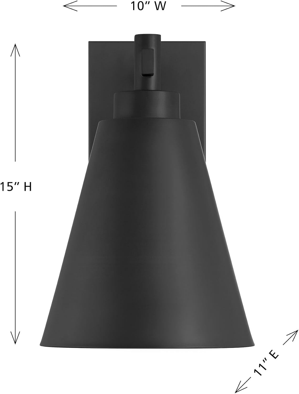 Savoy House 5-806-DS-BK Ryder Modern Farmhouse Rustic Metal Outdoor Wall Lantern, 1-Light 60 Watt, 15" H x 10" W, Matte Black