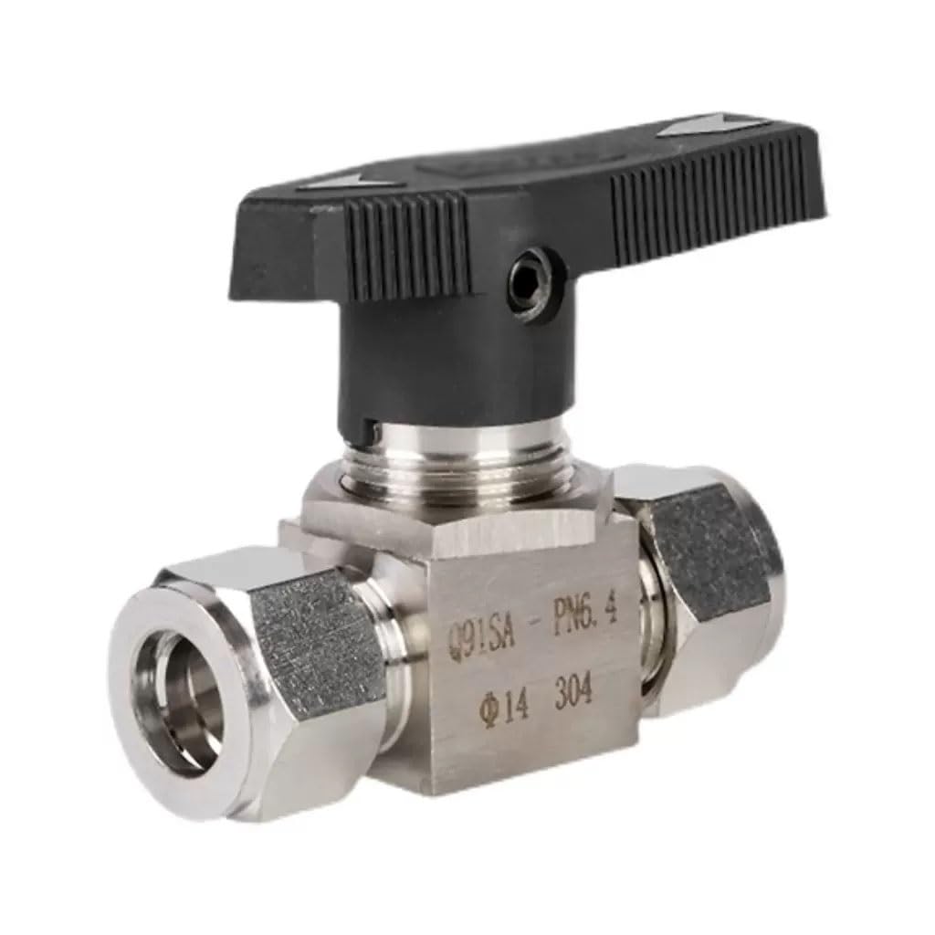 Válvula de Bola Acero Inoxidable 304 con Doble Casquillo, 1/2", 1/8", 3/8", 1/4", Interruptor 2 vías, 1 Unidad(1/8 Inch)