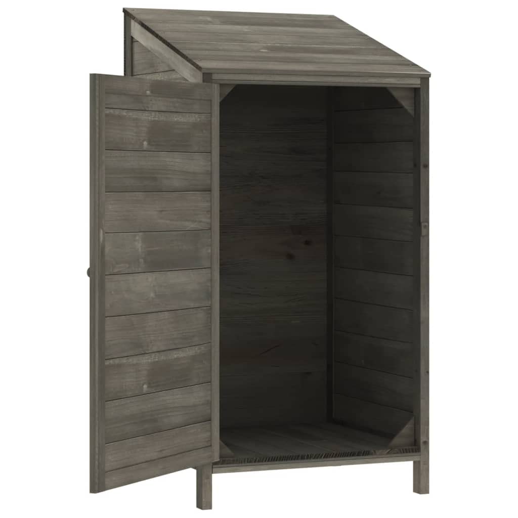 Caseta para herramientas de cortacésped y bicicleta, 55 x 52 x 112 cm, de madera maciza de abeto, con soporte de pared, para organizar y almacenar el jardín