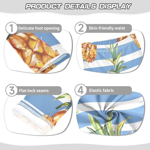 Bolaz Toddler Girls Leggings Printed Yoga Pants Leggings Blue White Stripe Pineapple for Kids3