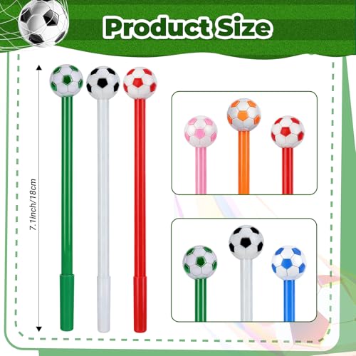Set de 24 bolígrafos de gel con diseño de fútbol miniatura 2