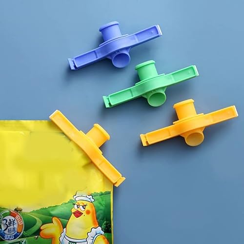 注ぎ口付きシーリングクリップ 3個セット 袋 クリップ 密封 フード収納用シーリングクリップ 吐出ノズル フードクリップ フードシール 食材保存 防湿 酸化防止 鮮度保持 プラスチックキャップ キッチンフード収納と整理に最適