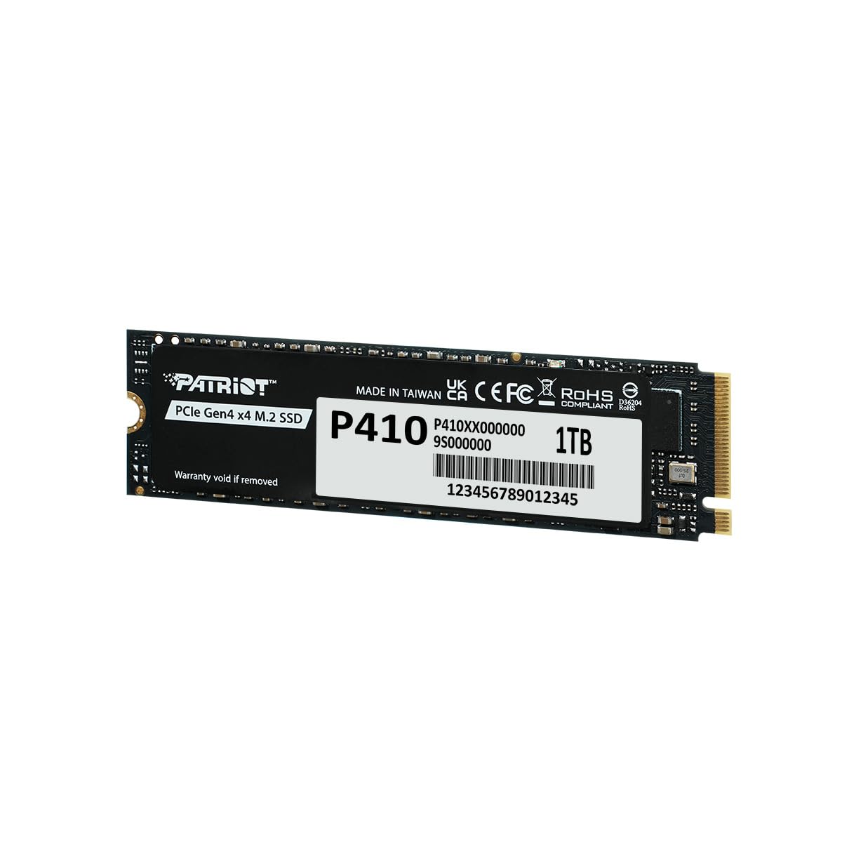 Patriot P410 1 to Internal SSD - NVMe PCIe Gen 4x4 - M.2 2280 - Sequential Read: Up to 5,000MB/s and Sequential Write: Up to 4,500MB/s - PS5 Compatible - Solid State Drive - P410P1TBM28H