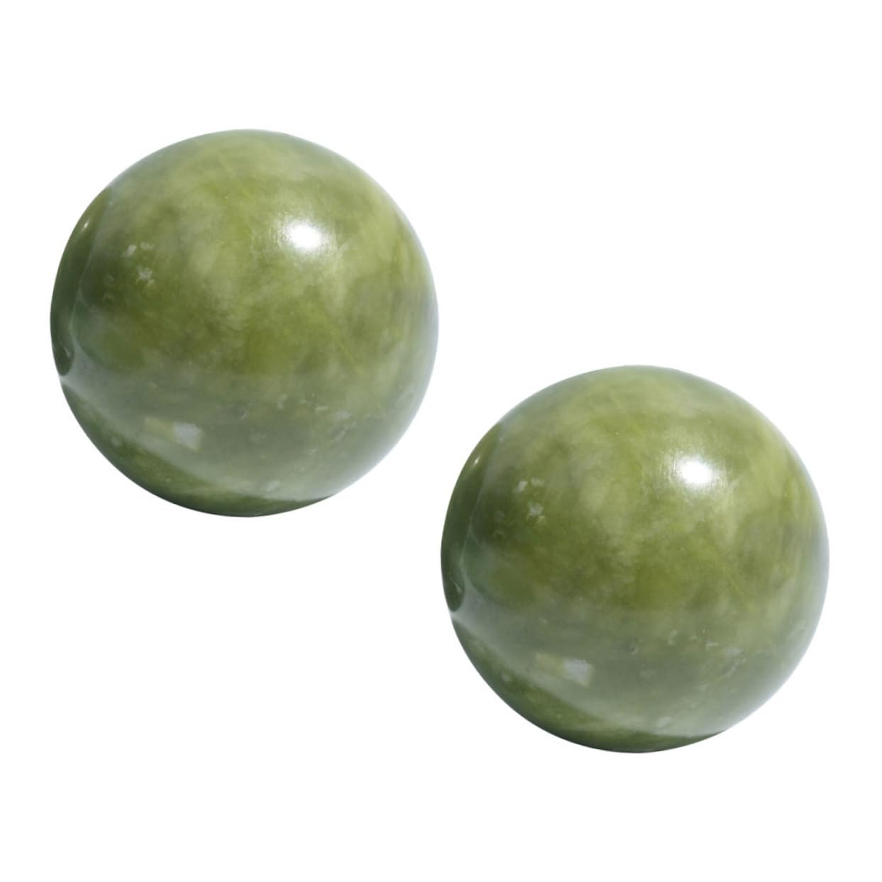Handmassagebälle Tragbar Grüne Jade 2 Stück mit Glatter Oberfläche und Muskelentspannung für Gesundheitsübungen und Selbstmassage zu Hause
