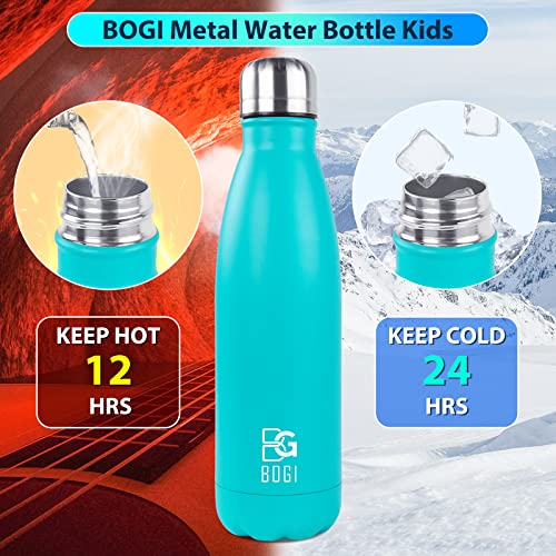 Image of BOGI 2 Pack 25oz Insulated Water Bottle Double Wall Vacuum Stainless Steel Water Bottles, Leak Proof Metal Sports Water Bottle Keeps Drink Hot & Cold -Perfect for Outdoor Sports Camping (Mint+Dblue)