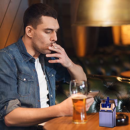 4 Pack Aluminum Cigarette Case Metal Cigarette Hard Box Holder For Men And Women Brushed 85Mm Size Cigarette Protective Cover With Solid Magnetic Switch Flip Top Closure, 18-20 Capacity #TOP7
