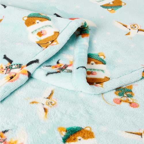 Image of Amazon Basics Kids Super Soft Fleece Blanket, Ultra-Soft Lightweight Throw for Children, 50 x 60 inches, Forest Friends