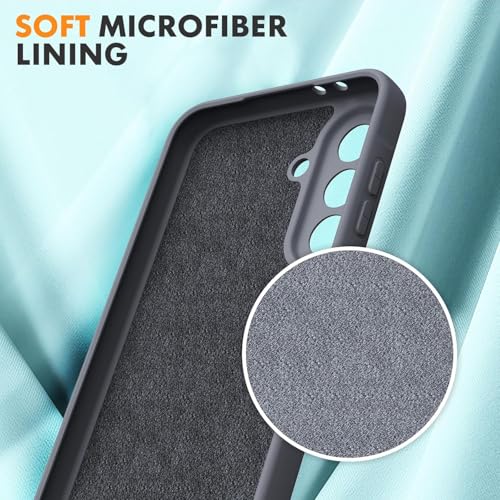Image of DIZORO Microfiber Candy Case for Samsung A36 5G Smooth Touch Cushion Liquid Soft Silicone Gel Rubber Phone Cases Non-Slip Full Body Protective Shockproof Back Cover (Space)