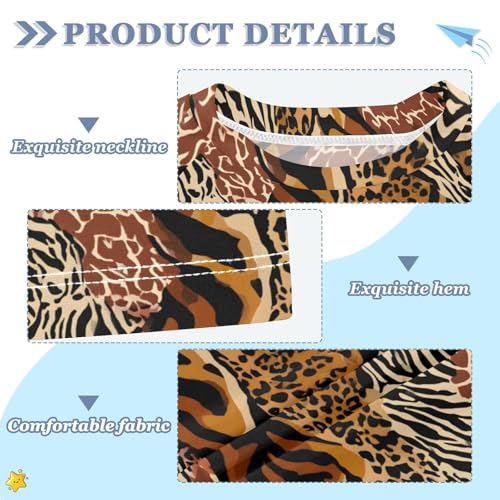 Kids Rash Guard Boys Toddler Swim Shirts Short Sleeve Wild Animal Skin UPF 50+ 3T3