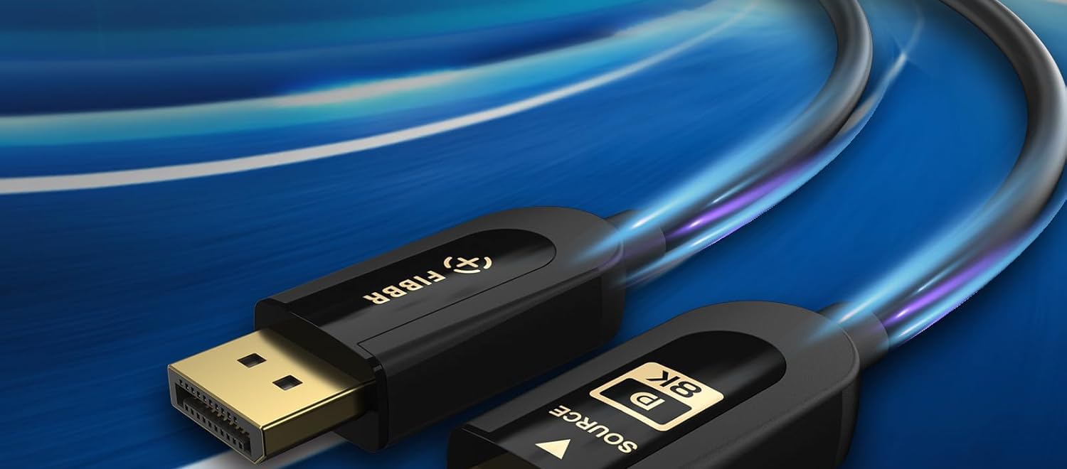 Kabel DisplayPort 2.1 DP2.1, 40 Gb/s, 20 m, do monitora 8K HDR, kompatybilny z 16K@30 Hz, 10K@30 Hz, 4K@165 Hz, HDR, HDCP 2.2, 3D, ARC
