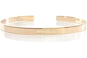 14K Gold Personalized Bangle Bracelet