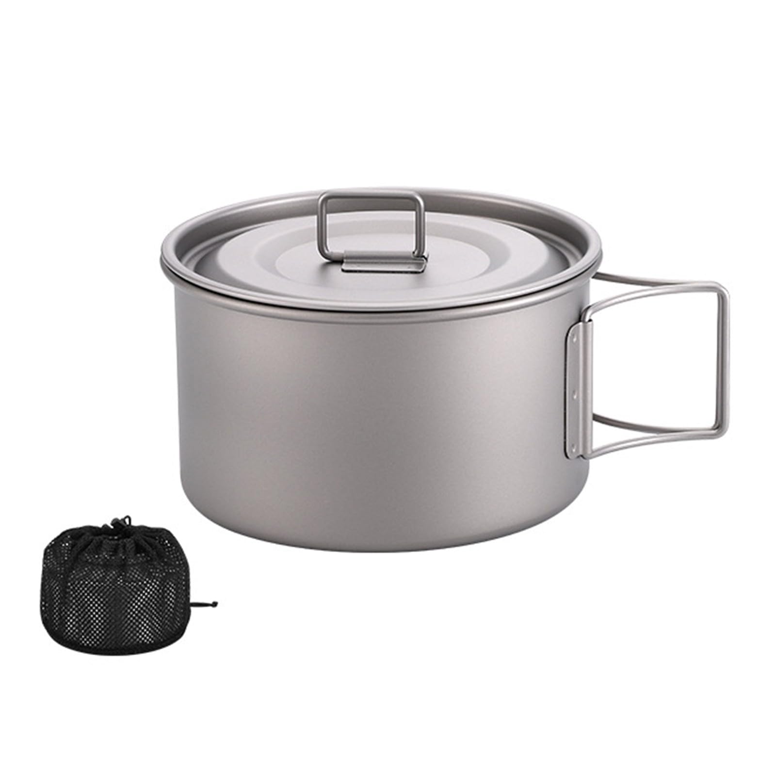 MALSSE Insulated Metal Food Carrier with Lid, Foldable Handle for Hiking, Commuting, Camping Cookware Metal Camping Cookware