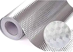 Papel Adesivo de Alumínio para Parede Armário Fogão Balcão Cozinha 40cm x 3 Metros