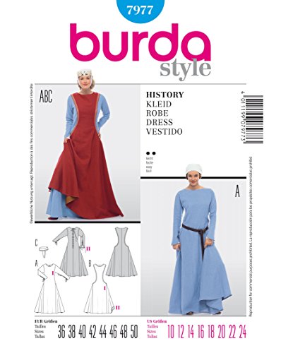 Burda Style Schnittmuster #7977 Damen Karneval Kostüm Burgdame Königin Magd Gr.36-50 Nählevel 2 (leicht) Burda Style Schnittmuster #7977 Damen Karneval Kostüm Burgdame Königin Magd Gr.36-50 Nählevel 2 (leicht)