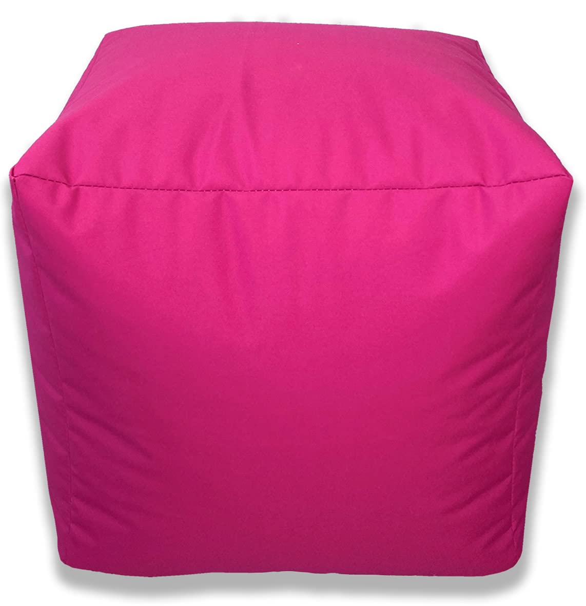 Beautiful Beanbags - Beanbag Cube Footstool - Water-Resistant Pouffe for Indoor or Outdoor Use - Manufactured in UK (Pink)