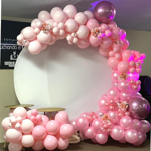 Image of Pearl Pink Balloons - 100 PCS Small Mini Helium Latex Soft Macaron Balloons for Baby Pink Birthday Decorations
