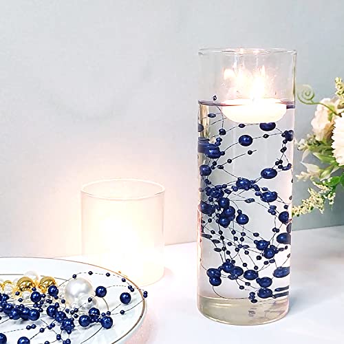 50Pcs Floating-Look Pearl Strings for Floating Candles, Faux Pearls for Vase Filler, Centerpiece Table Decorations for Wedding, Party, Event - Image 4
