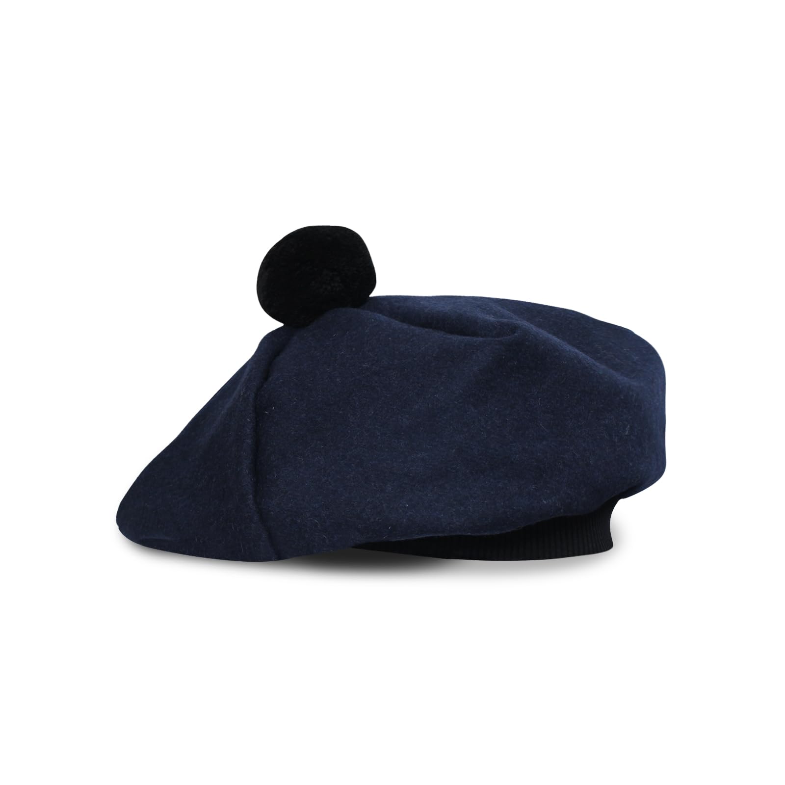 Scottish Tam O’ Shanter Hat Tartan Bonnet Pom Pom Wool Flat Cap One Size