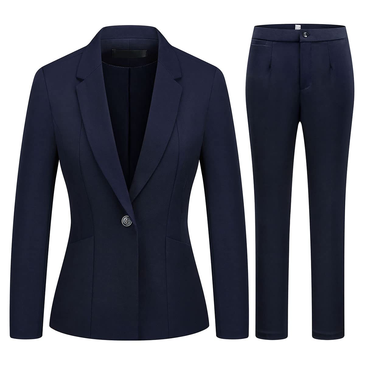 MODFUL Women's 2 Piece Business Suit Pant Set Slim Fit One Button Blazer Jacket Lady Work Suit for Office