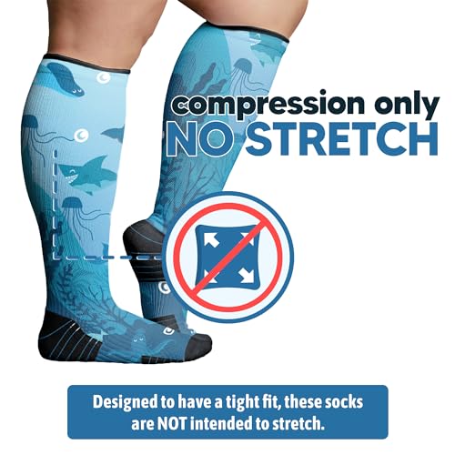 Image of Viasox Compression Socks for Women and Men, Knee High Socks 12-15 mmhg Circulation Support for Flight, Travel, Daily
