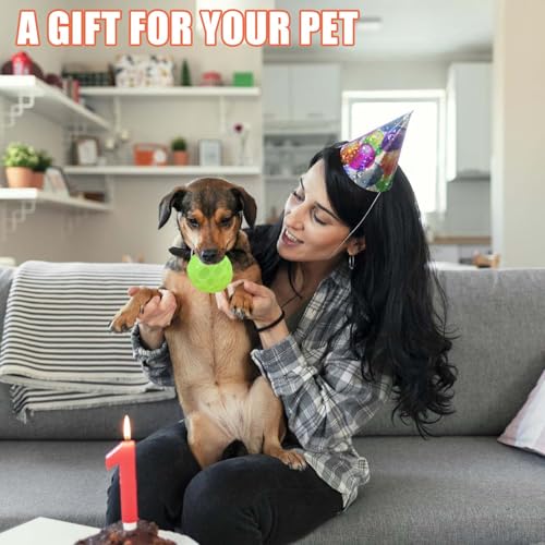 8 Stück Glow In The Dark Hundeball, Quietschende Hundebälle Leuchtende Gummi-Hundebälle, Dehnbarer Gummiball Hundeball, Hund Interaktive Ball, Zähne Training Hund Ball für kleine, mittlere Hunde