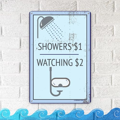 Cartel divertido para piscina 12" x 8" metal miniatura 2